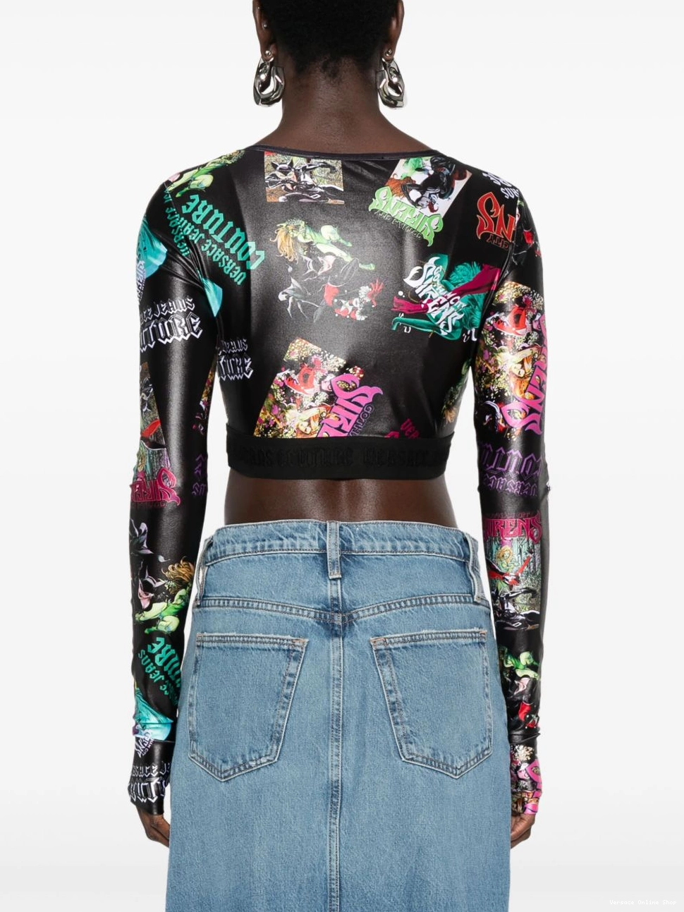 Cheap Versace T-shirt cropped graphic-print Jeans Couture Women 0815